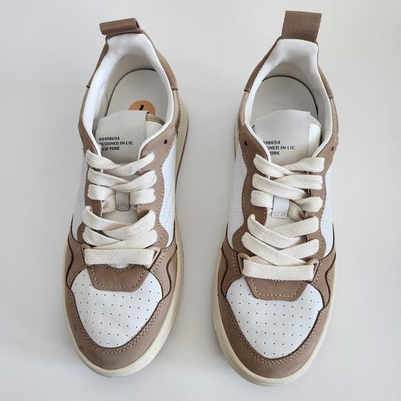 Steve Madden Tan & Cream Beige Everlie Low Top Leather Sneakers Size 7 - Picture 4 of 6